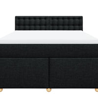 Boxspringbett mit Matratze Schwarz 140x190 cm Stoff