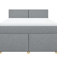 Boxspringbett mit Matratze Hellgrau 140x200 cm Stoff