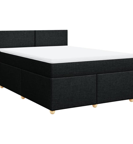 Boxspringbett mit Matratze Schwarz 140x200 cm Stoff