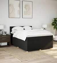 Boxspringbett mit Matratze Schwarz 140x200 cm Stoff