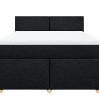 Boxspringbett mit Matratze Schwarz 140x200 cm Stoff