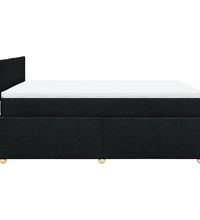 Boxspringbett mit Matratze Schwarz 140x200 cm Stoff