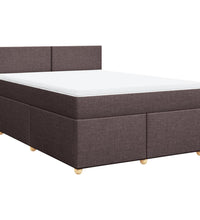 Boxspringbett mit Matratze Dunkelbraun 140x200 cm Stoff