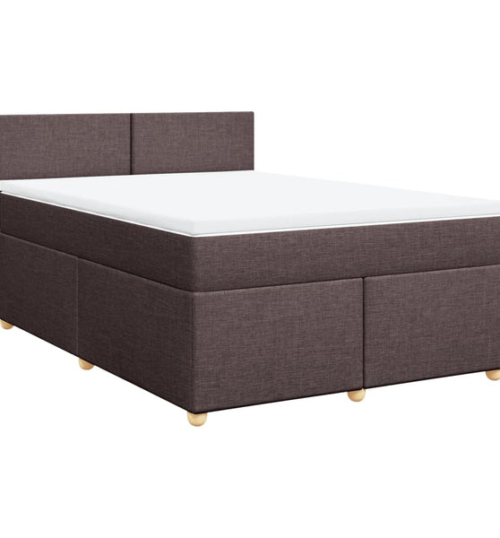 Boxspringbett mit Matratze Dunkelbraun 140x200 cm Stoff