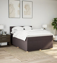 Boxspringbett mit Matratze Dunkelbraun 140x200 cm Stoff