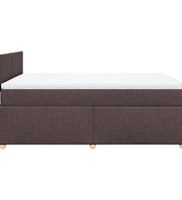 Boxspringbett mit Matratze Dunkelbraun 140x200 cm Stoff
