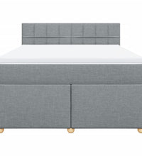Boxspringbett mit Matratze Hellgrau 140x200 cm Stoff