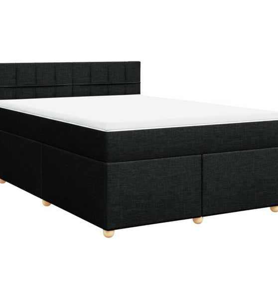 Boxspringbett mit Matratze Schwarz 140x200 cm Stoff