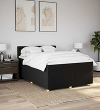 Boxspringbett mit Matratze Schwarz 140x200 cm Stoff