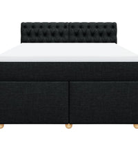 Boxspringbett mit Matratze Schwarz 140x200 cm Stoff