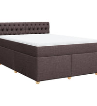 Boxspringbett mit Matratze Dunkelbraun 140x200 cm Stoff
