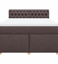Boxspringbett mit Matratze Dunkelbraun 140x200 cm Stoff