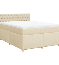 Boxspringbett mit Matratze Creme 140x200 cm Stoff