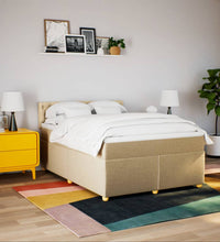 Boxspringbett mit Matratze Creme 140x200 cm Stoff