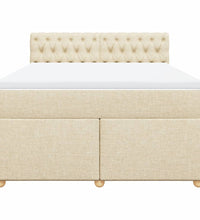 Boxspringbett mit Matratze Creme 140x200 cm Stoff