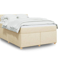 Boxspringbett mit Matratze Creme 140x200 cm Stoff