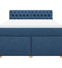 Boxspringbett mit Matratze Blau 140x200 cm Stoff