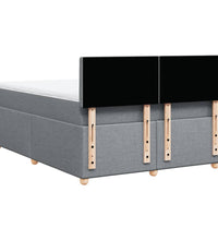 Boxspringbett mit Matratze Hellgrau 140x200 cm Stoff