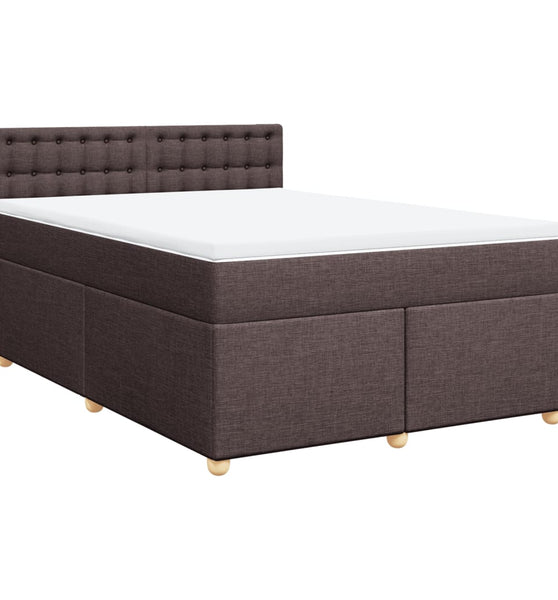 Boxspringbett mit Matratze Dunkelbraun 140x200 cm Stoff