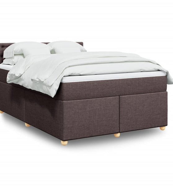 Boxspringbett mit Matratze Dunkelbraun 140x200 cm Stoff