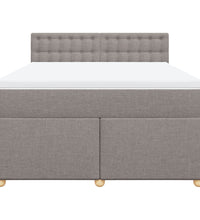 Boxspringbett mit Matratze Taupe 140x200 cm Stoff