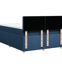 Boxspringbett mit Matratze Blau 140x200 cm Stoff