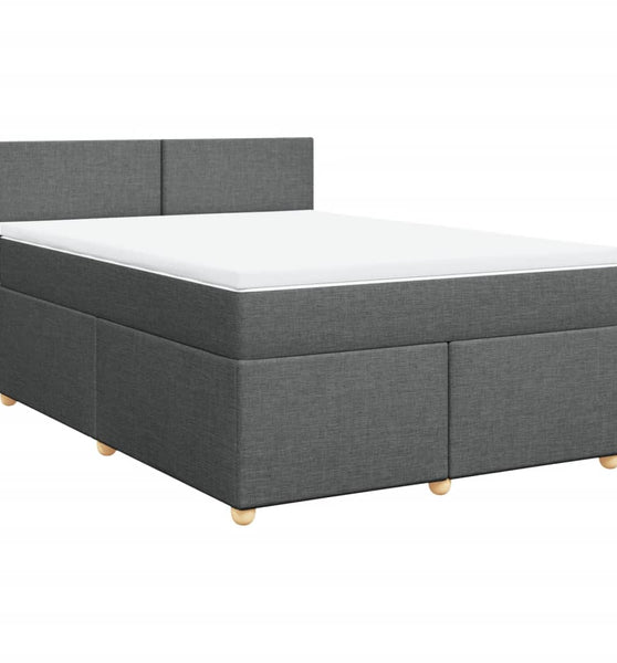 Boxspringbett mit Matratze Dunkelgrau 160x200 cm Stoff