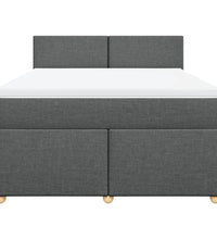 Boxspringbett mit Matratze Dunkelgrau 160x200 cm Stoff