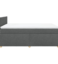Boxspringbett mit Matratze Dunkelgrau 160x200 cm Stoff