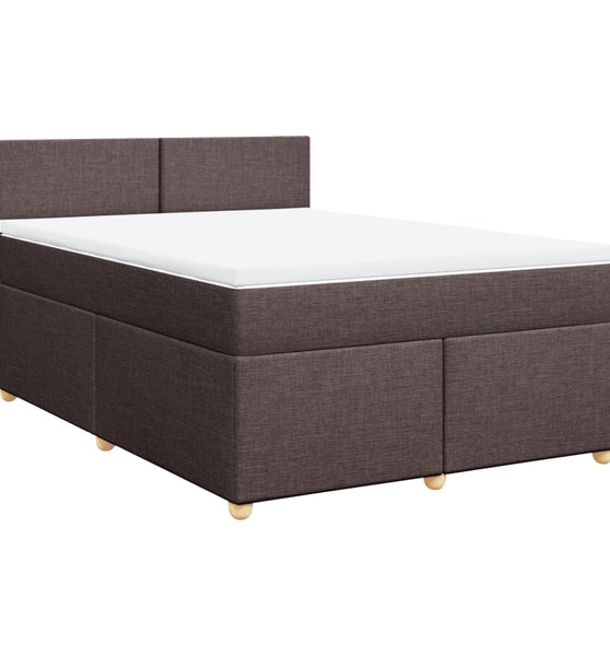 Boxspringbett mit Matratze Dunkelbraun 160x200 cm Stoff