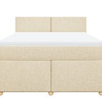 Boxspringbett mit Matratze Creme 160x200 cm Stoff