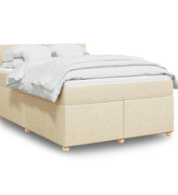 Boxspringbett mit Matratze Creme 160x200 cm Stoff