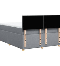 Boxspringbett mit Matratze Hellgrau 160x200 cm Stoff