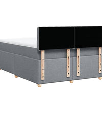 Boxspringbett mit Matratze Hellgrau 160x200 cm Stoff