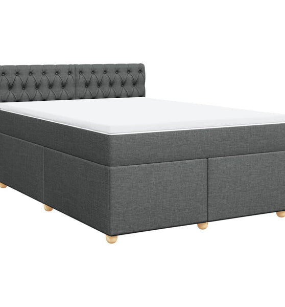 Boxspringbett mit Matratze Dunkelgrau 160x200 cm Stoff