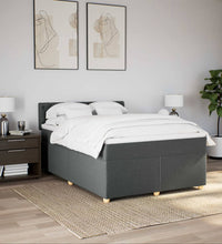 Boxspringbett mit Matratze Dunkelgrau 160x200 cm Stoff
