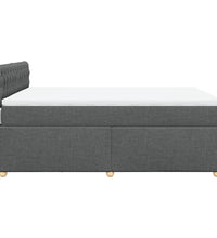 Boxspringbett mit Matratze Dunkelgrau 160x200 cm Stoff