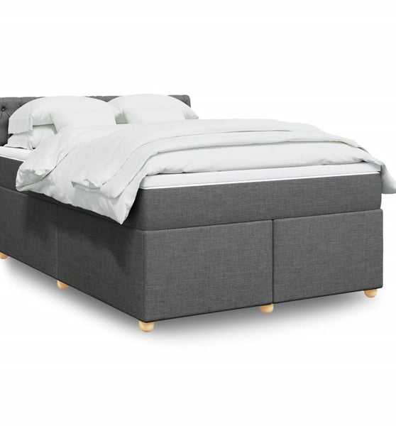 Boxspringbett mit Matratze Dunkelgrau 160x200 cm Stoff