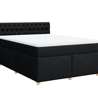 Boxspringbett mit Matratze Schwarz 160x200 cm Stoff