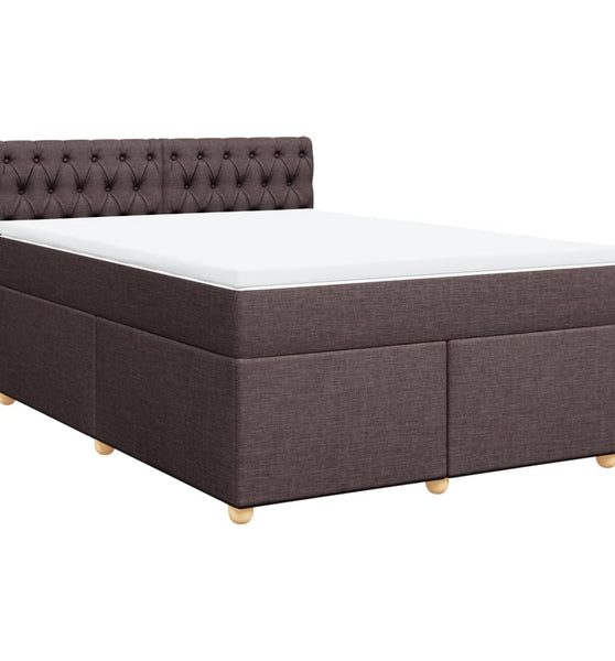 Boxspringbett mit Matratze Dunkelbraun 160x200 cm Stoff
