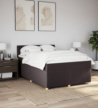 Boxspringbett mit Matratze Dunkelbraun 160x200 cm Stoff