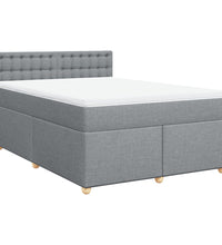 Boxspringbett mit Matratze Hellgrau 160x200 cm Stoff