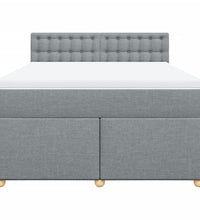 Boxspringbett mit Matratze Hellgrau 160x200 cm Stoff