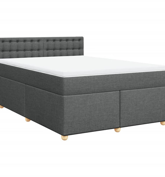 Boxspringbett mit Matratze Dunkelgrau 160x200 cm Stoff