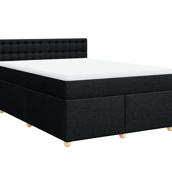 Boxspringbett mit Matratze Schwarz 160x200 cm Stoff
