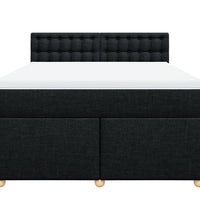 Boxspringbett mit Matratze Schwarz 160x200 cm Stoff