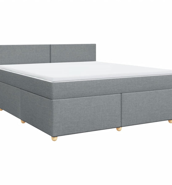 Boxspringbett mit Matratze Hellgrau 180x200 cm Stoff