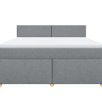 Boxspringbett mit Matratze Hellgrau 180x200 cm Stoff
