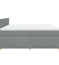 Boxspringbett mit Matratze Hellgrau 180x200 cm Stoff