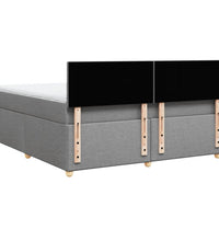Boxspringbett mit Matratze Hellgrau 180x200 cm Stoff
